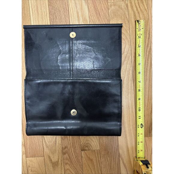 Pre-Owned Vintage Swan‎ Original Black Leather Clutch